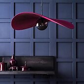 abordables Éclairages circulaires-Lampe suspendue LED couleur de lumière chaude, design rond, luminaire suspendu en tissu, style nordique moderne, lampes suspendues pour salle à manger, chambre à coucher, 110-240v