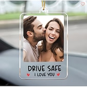 cheap Father’s Day-Personalized Car Photo Ornament Custom Best Gift for Dad, Acrylic Rearview Mirror Accessory, Father&#039;s Day, Mother&#039;s Day, Wedding, Anniversary Gift