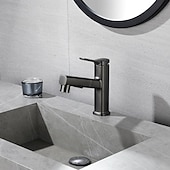 economico Rubinetti per lavandino bagno-Lavandino rubinetto del bagno - Doccetta estraibile Galvanizzato Installazione centrale Una manopola Un foroBath Taps