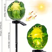 tanie Światełka Wielkanocne-wielkanocna słoneczna lampa ogrodowa królik żaba zwierzęca lampa słoneczna z żywicy na zewnątrz wodoodporny wystrój drewniany stos lampa wakacje dziedziniec chodnik trawnik dekoracja zewnętrzna 1 szt.