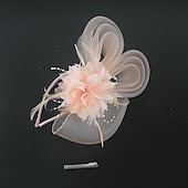 levne Svatební čelenka-Fascinátory Klobouky Doplňky do vlasů Organza 30. léta Cylindr Závojový klobouk Dostih koktejl Elegantní Luxus S Peří Mašličky Přílba Pokrývky Hlavy