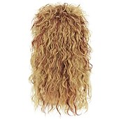 billige Historiske parykker-Damer 70-80-talls Parikk Krøllete Parikker 70-80-talls Kostyme Damer Lang Blond Blandet Brun Krøllete Bølgete Parikk Mullet Rocker Parikk Uten Tilbehør (Bare Parikker) CJ031M Halloween Parikker