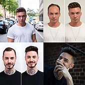 preiswerte Toupets-Toupet für Männer mit 100 % reinem Echthaar, Mono-Oberteil mit Poly-Beschichtung um die Kappe, Herren-Perücke, Basisgröße 6 x 8 Zoll, natürliche Wellen-Haarteile, Ersatz für Männer, System aus Schwarz