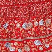 tanie Spódnice graficzne-spódnica damska linia swing bohemia maxi spódnice z wysokim stanem kwiatowy wzór kwiatowy wakacje wakacje lato casual boho morela czerwony