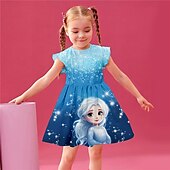 abordables 3D Cartoon Dress-FILLE 3D Motif de flocon de neige Princesse Robe à Volants Rose Sans Manches 3D effet Eté du quotidien Vacances Décontractées Magnifique Enfants 3-12 ans Robe casual Robe Débardeur Au dessus du genou