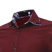 preiswerte Button-Down-Hemden für Herren-Herren Oberhemd Knopfhemd Schwarz Weiß Wein Langarm Farbblock Umlegekragen Frühling &amp; Herbst Hochzeit Täglich Bekleidung Hemden mit Kragen