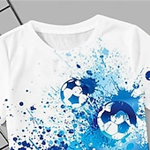 levne 3D sporty a hry pro chlapce-Chlapecké 3D Fotbal Trička a kalhoty Pyžamové sady Krátký rukáv 3D tisk Léto Aktivní Módní Denní Děti 3-12 let Tričkový Domů Ležérní Vevnitř Běžný