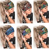 preiswerte Haarstyling-Zubehör-Bedrucktes Stirnband, Bohemian-Kopftuch, elastisches Damen-Sport-Yoga-Stirnband, breitkrempiges Stirnband, modischer Haarschmuck