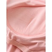 cheap Women&#039;s Sleepwear-Women&#039;s Pajamas Sets Pure Color Simple Comfort Home Daily Bed Modal Breathable Crew Neck Long Sleeve T shirt Tee Pant Elastic Waist Summer Spring Home Outfits