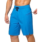 お買い得  男性用水泳パンツ-男性用 ボードショーツ スイムトランク お出かけ 週末 速乾性 ドローストリング 弾性ウエスト ポケット付き 平織り 膝丈 体操服 カジュアル アクティブウェア ワインレッド ブラック