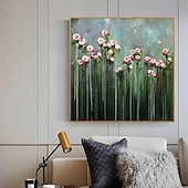 cheap Oil Paintings-Hand painted Beauty Flowers Bloom In Spring Abstract Oil Painting hand painted Wall Art painting Home Decor Picture Modern artwork pciture On Canvas 100% Handpainted oil painting