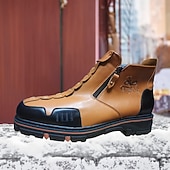 billige Bikerstøvler-brune og svarte ankelstøvletter i kunstskinn med hodeskalledesign for menn - fottøy med halloween-tema med glidelås i siden og robust såle