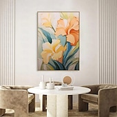 voordelige Olieverfschilderijen-met de hand geschilderd 3D bloem olieverfschilderij op canvas handgemaakte romige getextureerde muur kunst abstracte bloemen schilderij kunst voor woonkamer muur kunst cadeau voor haar madeliefje