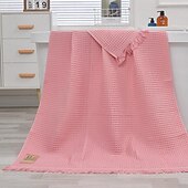 baratos Conjuntos de toalhas-Toalha de banho waffle de tamanho grande, 180x90cm, hotel 100% algodão, toalhas de banho de secagem rápida, super absorvente, leve, macia, multi cores