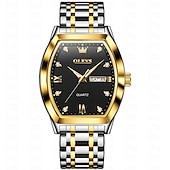 cheap Quartz Watches-OLEVS Men Quartz Watch Fashion Business Wristwatch Luminous Calendar Date Week Waterproof Steel Watch