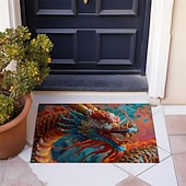 preiswerte Fußmatten-Bunte Drachen-Fußmatte, Fußmatten, waschbare Teppiche, Küchenmatte, rutschfester, ölbeständiger Teppich, Innen- und Außenmatte, Schlafzimmer-Dekoration, Badezimmermatte, Eingangsteppich