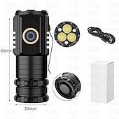 preiswerte Taschenlampen-Superhelle Taschenlampe, kompakte tragbare Mini-Taschenlampe, wasserdichte multifunktionale Nachtangellampe für den Außenbereich, Kappenzangenlampe