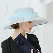 billige Partyhatter-hatter lin bowler / cloche lue bøtte lue solhatt bryllup teselskap elegant bryllup med skjøting hodeplagg hodeplagg