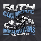  Per uomo Grafico La fede può muovere le montagne Maglietta Manica Corta maglietta Stampa 3D Girocollo Camicia Quotidiano Retrò Vintage Stile da Strada Sport all'Aperto Ferie Uscire Nero Blu marino