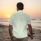 abordables Impression océan-Homme Voilier Chemise Chemise hawaïenne Chemise Aloha Manche Courte Chemise Mode Hawaïen Extérieur Vacances Hawaïen Blanche Rose Claire Bleu S M L