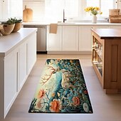 preiswerte Wohn- und Schlafzimmerteppiche-Inspirierter William Morris-Bereichsteppich, Küchenmatte, rutschfeste, ölbeständige Bodenmatte, Wohnzimmerteppich, Innen- und Außenmatte, Schlafzimmerdekoration, Badezimmermatte, Eingangsbereich,