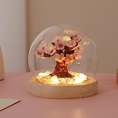 abordables 123496-Bricolage fait à la main cerisier fleur arbre fleur de pêche veilleuse créative lumière ambiante chambre confortable ornements décoratifs