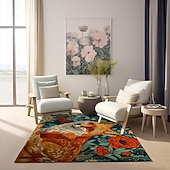 levne Koberce na plochu-inspirovaný william morris fox area kobereček kuchyňská podložka neklouzavá olejivzdorná podlahová podložka obývací pokoj koberec vnitřní venkovní podložka dekorace ložnice koupelna podložka vchod