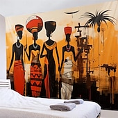 billige kunsttepper-afrikansk folkekunst hengende billedvev veggkunst stor billedvev veggmaleri dekor fotografi bakteppe teppe gardin hjem soverom stue dekorasjon