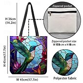 levne Kabelky a tote tašky-Dámské Kabelky do ruky Taška přes rameno Plátěná taška Polyester Nakupování Denní Dovolená Grafika Velká kapacita Skládací Lehká váha Ptáček Modrá Fialová Zelená