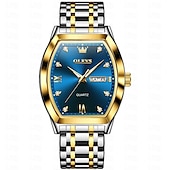 cheap Quartz Watches-OLEVS Men Quartz Watch Fashion Business Wristwatch Luminous Calendar Date Week Waterproof Steel Watch