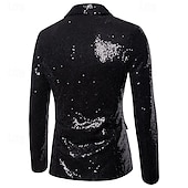 cheap Outfits-Disco 1980s Pants Suits &amp; Blazers Lapel Collar Blazer Disco Sequins Normal Men&#039;s Halloween Masquerade Party Club Pride Parade Adults&#039; Coat Pants
