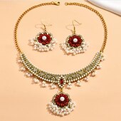 お買い得  アクセサリーとその他-ネックレス イヤリング ネックレス イヤリング・ピアス レトリ／ヴィンテージ ボヘミアンスタイル ボヘミアン 合金 用途 コスプレ 女性用 コスチュームジュエリー ファッションジュエリー