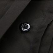voordelige Overhemden met knopen voor heren-Voor heren Overhemd Overhemd met knopen Zwart Wit Lange mouw Effen Revers Lente &amp; Herfst Bruiloft Feest Kleding Plooien