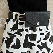 billiga Set-Flickor 3D Ensfärgat Leopardtryck Linne och shorts Svart Ärmlös Sommar Ledigt Småbarn 1-3 år gammal Utomhus Lös passning