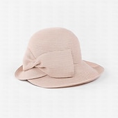 preiswerte Partyhut-Hüte Stroh Synthetische faser Fischerhut Schlapphut Strohhut Hochzeit Tee-Party Elegant Hochzeit Mit Schleife Pure Farbe Kopfschmuck Kopfbedeckung
