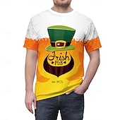 abordables T-shirts et sweats à capuche graphiques-St. Patrick's Day trèfle irlandais t-shirt dessin animé manga imprimé t-shirt graphique pour couple hommes femmes adultes impression 3D 100% polyester fête festival