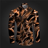 economico Geometrica-Per uomo Geometrica Graffiti Camicia con bottoni Camicie stampate Manica lunga Sottoculturale Da mare Feste Strada Primavera estate Collo ripiegabile Stampa Bottone giù Rosa Rosso Blu Azzurro cielo