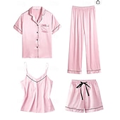 billiga Kigurumi-Vuxna Ensfärgat Pyjamas Nattkläder Onesie-pyjamas Kigurumi pyjamas Pyjamas För Dam Dagliga kläder Tecknad serie