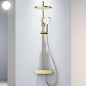 abordables Grifos de ducha-Sistema ducha / Válvula mezcladora termostática Conjunto - Alcachofa incluida Ducha de chorro múltiple Cascada Moderno Galvanizado Apertura Externa Válvula Cerámica Bath Shower Mixer Taps