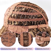 economico Parrucche da festa-Parrucche ricce per donne nere 14 pollici parrucche afro ricce morbide con frangia parrucche ricce miste in tinta biondo marrone parrucche ricce complete per uso quotidiano parrucche di Halloween