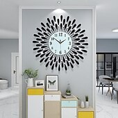 baratos decoração de parede de metal-Grande relógio de parede de metal decorativo silencioso não-ticking grandes relógios modernos decorações para casa para sala de estar quarto sala de jantar escritório