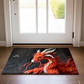 preiswerte Fußmatten-Bunte Drachen-Fußmatte, Fußmatten, waschbare Teppiche, Küchenmatte, rutschfester, ölbeständiger Teppich, Innen- und Außenmatte, Schlafzimmer-Dekoration, Badezimmermatte, Eingangsteppich