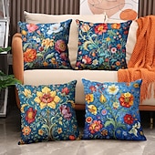 ieftine stil floral și plante-flori de epocă 1 bucată huse de pernă cu dimensiuni multiple perne decorative de coastă în aer liber huse de perne moi pentru canapea canapea pat decor acasă