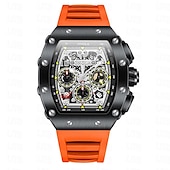 abordables Relojes mecánicos-Reloj Mecánico ONOLA para Hombre Reloj Deportivo al Aire Libre Casual Automático de Carga Calendario Luminiscente Reloj de Gel de Silicona Resistente al Agua