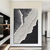 economico Quadri astratti-dipinto a mano dipinto con texture nera dipinto fatto a mano astratto in bianco e nero dipinto in bianco e nero arte della parete dipinto in bianco e nero con texture decorazioni per la casa pronto da