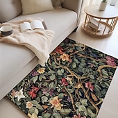 preiswerte Wohn- und Schlafzimmerteppiche-Inspirierter William Morris-Bereichsteppich, Küchenmatte, rutschfeste, ölbeständige Bodenmatte, Wohnzimmerteppich, Innen- und Außenmatte, Schlafzimmerdekoration, Badezimmermatte, Eingangsbereich,