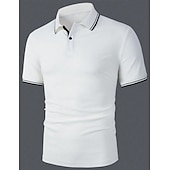 preiswerte Klassisches Poloshirt für Herren-Herren Poloshirt Polos mit Knöpfen Geschäft Casual Kargen Kurzarm Modisch Basic Glatt Taste Sommer Regular Fit Weiß Gelb Rot Marinenblau Königliches Blau Blau Poloshirt