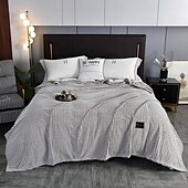 cheap Blankets &amp; Throws-Thickened Solid Color Pineapple Checked Flannel Blanket Coral Velvet Sofa Cover Blanket Air Conditioning Blanket Nap Blanket