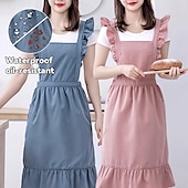 economico grembiule-grembiule, cucina, cucina domestica, speciale tessuto impermeabile e resistente all&#039;olio a doppio strato, grazioso grembiule da donna in stile principessa