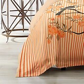 abordables 100% Coton-Parure de lit réversible 100 % satin de coton l.t.home de qualité supérieure, 300 fils au pouce carré, motif floral, taille Queen et King